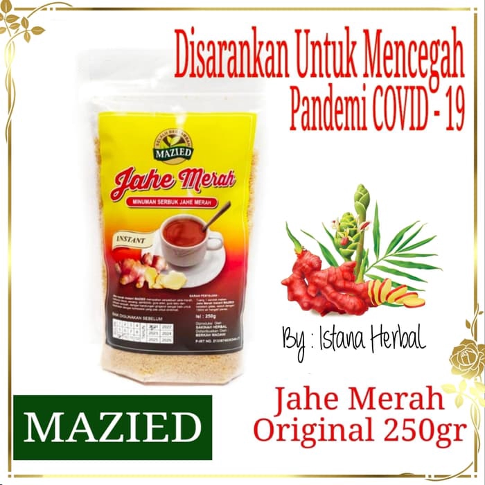 

JAHE MERAH ORIGINAL MAZIED 250gr Plus Mahkota Dewa,