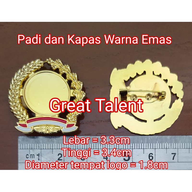 

Pin Padi dan Kapas Warna Emas Gold - 1 pcs