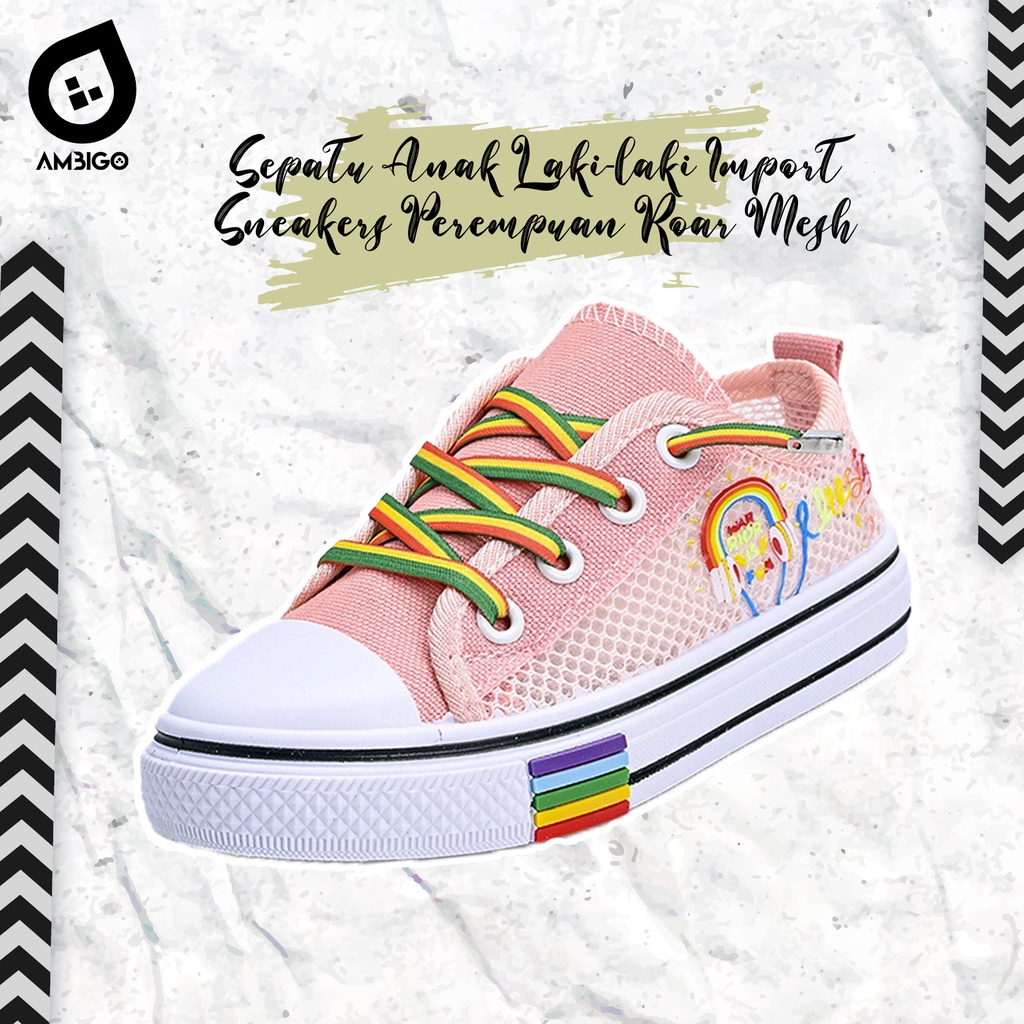 Sepatu Anak Perempuan Sneaker C-40 RIOR MOTIF Colorful Sepatu Sport Anak Casual Import