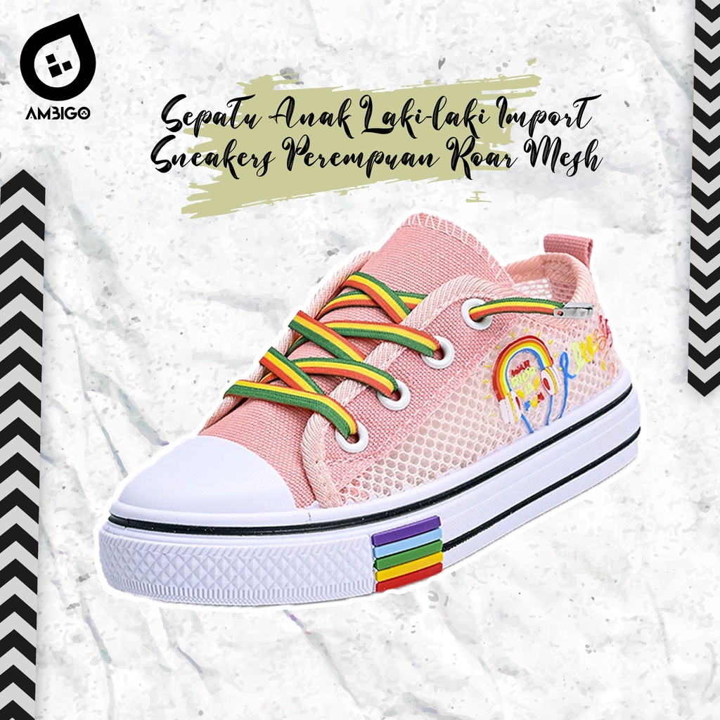 Sepatu Anak Perempuan Sneaker C-40 RIOR MOTIF Colorful Sepatu Sport Anak Casual Import