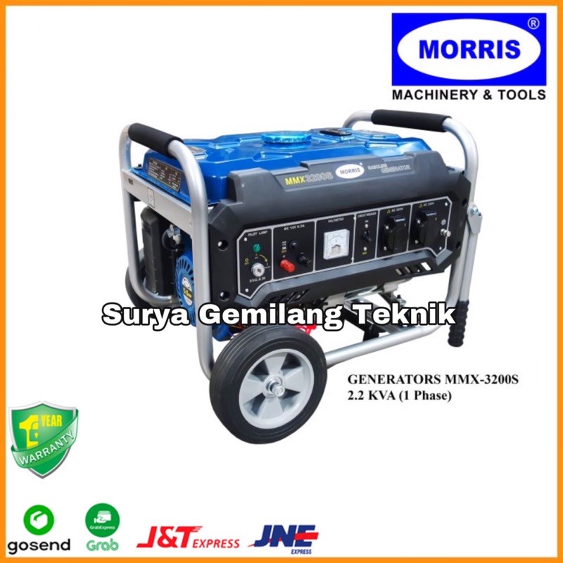 Mesin Genset Listrik Bensin Generator 2.2KVA MORRIS MMX 3200S