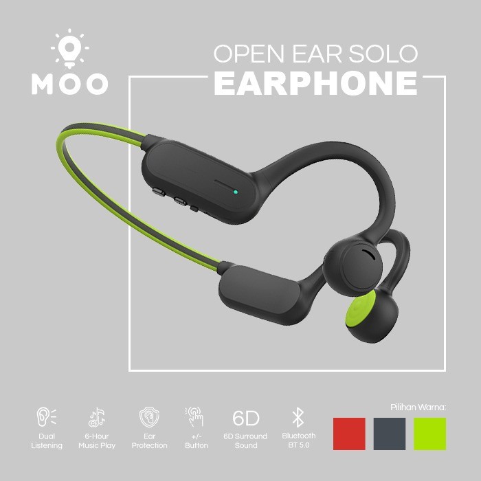 Open Ear Solo Air Conduction Headphone - Bluetooth5.0 Waterproof - Hijau