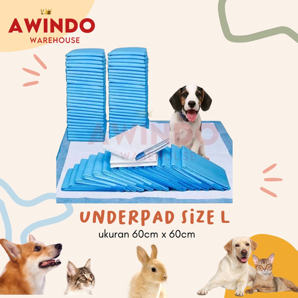UNDERPAD SIZE L - Alas Pipis Pup Underpad Kucing Anjing Perlak Tatakan Pet Toilet Portable