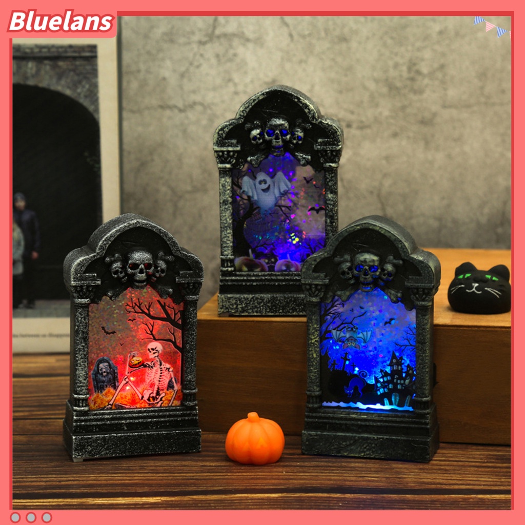 Ornamen Kerangka Batu Nisan LED Dapat Digunakan Kembali Untuk Dekorasi Halloween