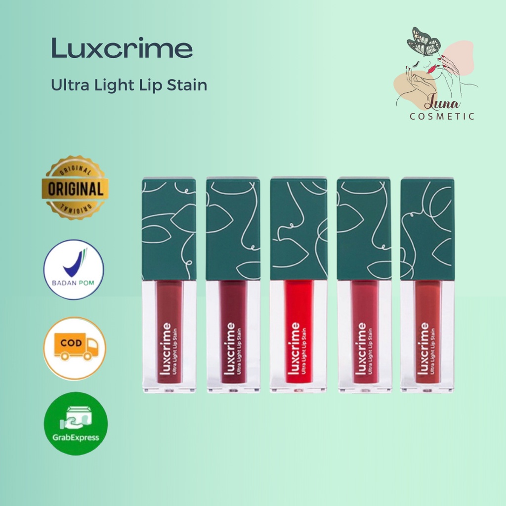 LUXCRIME Lip Stain - ultra light lip stain luxcrime | glasstonberry - rose sand - flamingo - apricot - amber liptint