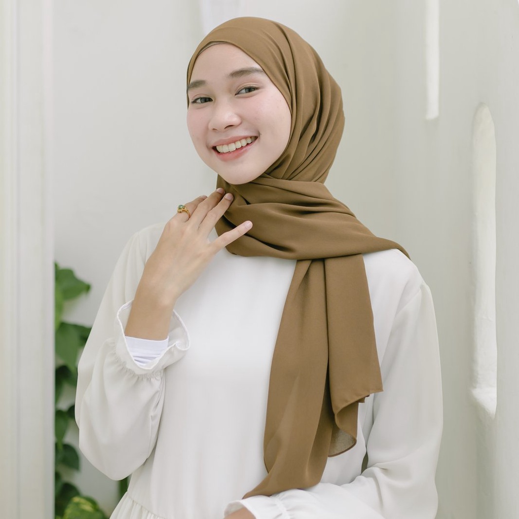Lozy Hijab - [Defect] Bawal Shawl ( Hijab Pashmina )-Hazelnut