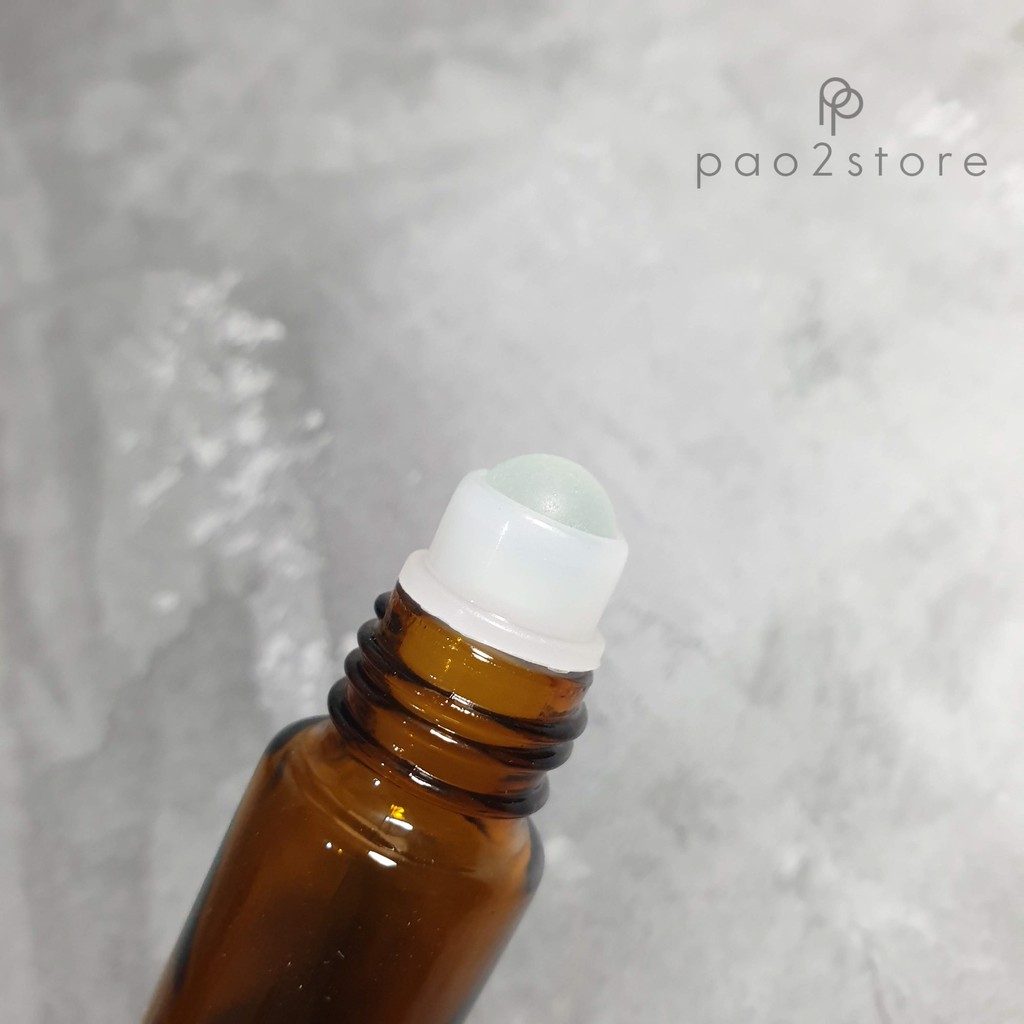 Botol Roll On 10ml Kaca AMBER - Essential Oil / Parfum - Refillable Travel Size Roller