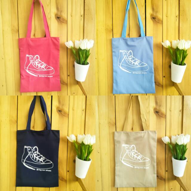 [BISA COD] New [ADA RESLETING] tote bag drill BRING OUR SHOES