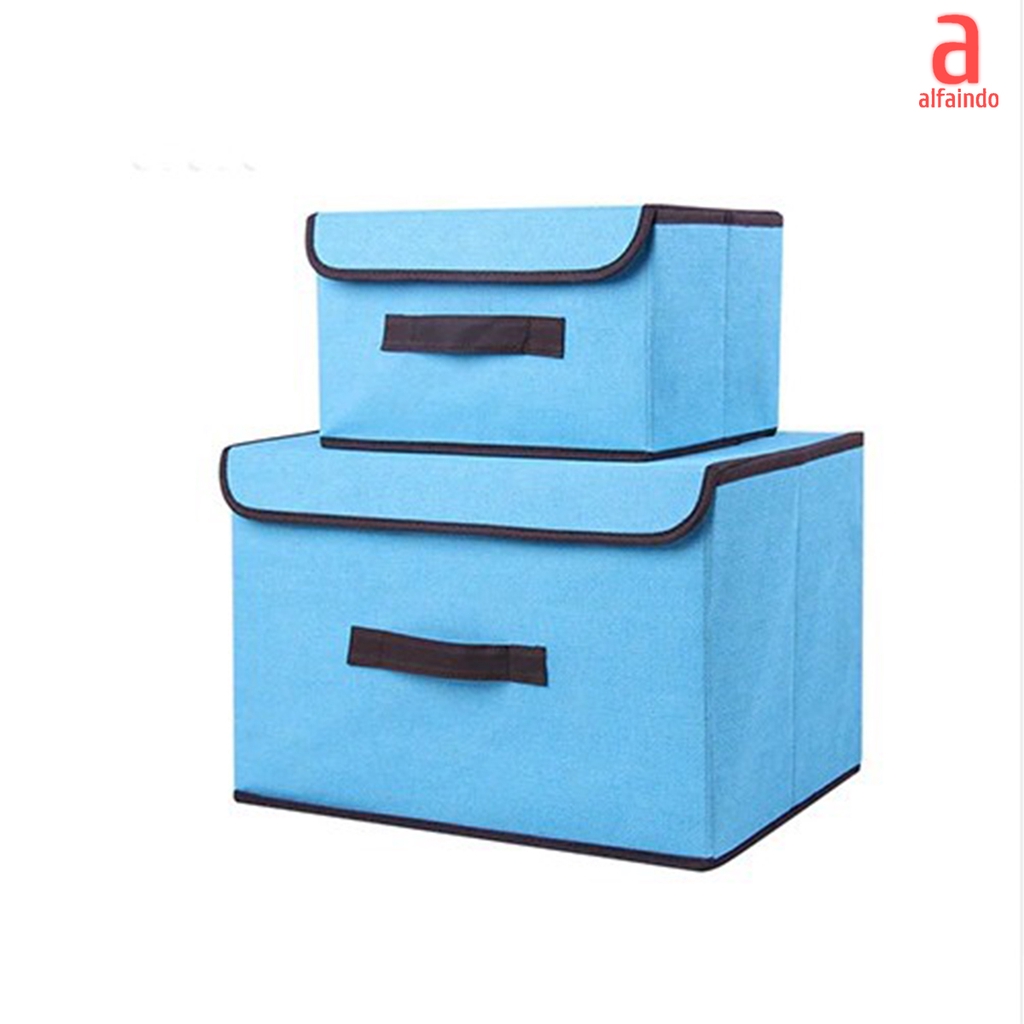 Alfaindo Storage Box Baju Kotak Penyimpanan Pakaian Storage Bag 1set dapat 2 Box SBS003