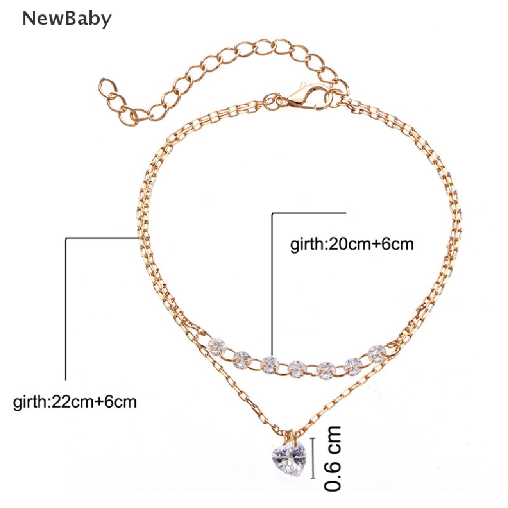 Newbaby Gelang Tangan Rantai Aksen Infinityhatiberlian Imitasi Untuk Hadiah Perhiasan Wanita