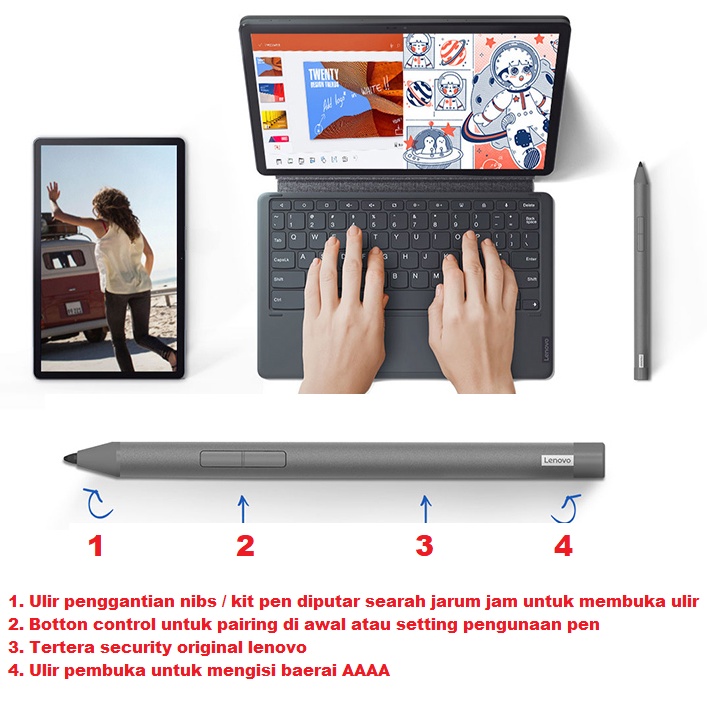 Lenovo Active Pen 3 For Tab P11-Pro K10 K11-Pro M10 FHD MIIX YOGA