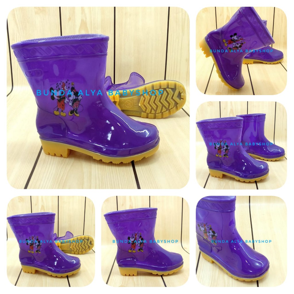 Sepatu Anak Laki Boot Hujan Usia  2 3 4 Tahun Motif Kartun Lucu - Sepatu Anak Boot Hujan Anti Air UNGU Boots Hujan Anak