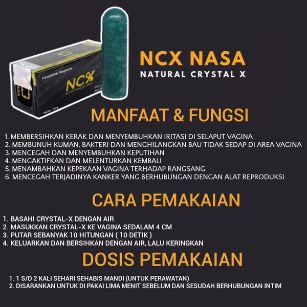 ]JF&gt; Crystal X ( NCX NASA ) Original BPOM Tulisan Timbul Laser Print Rapih Menjaga Organ Vital Wanit