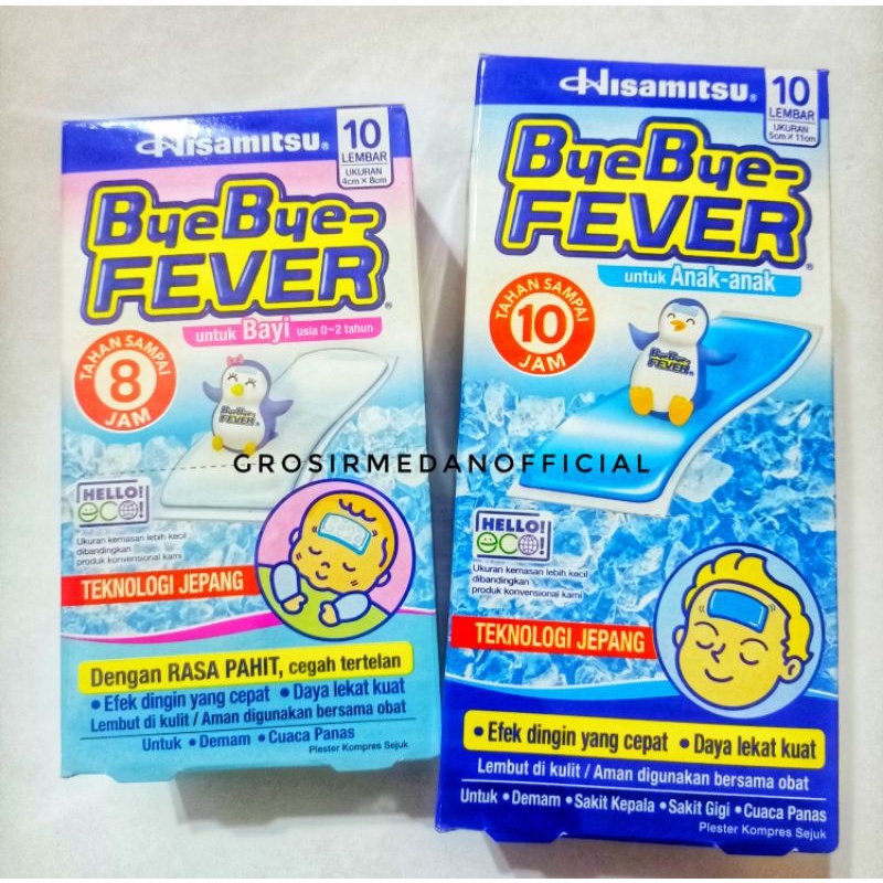 BYE BYE FEVER ANAK DAN BAYI - PLESTER KOMPRES UNTUK DEMAM DAN SAKIT GIGI