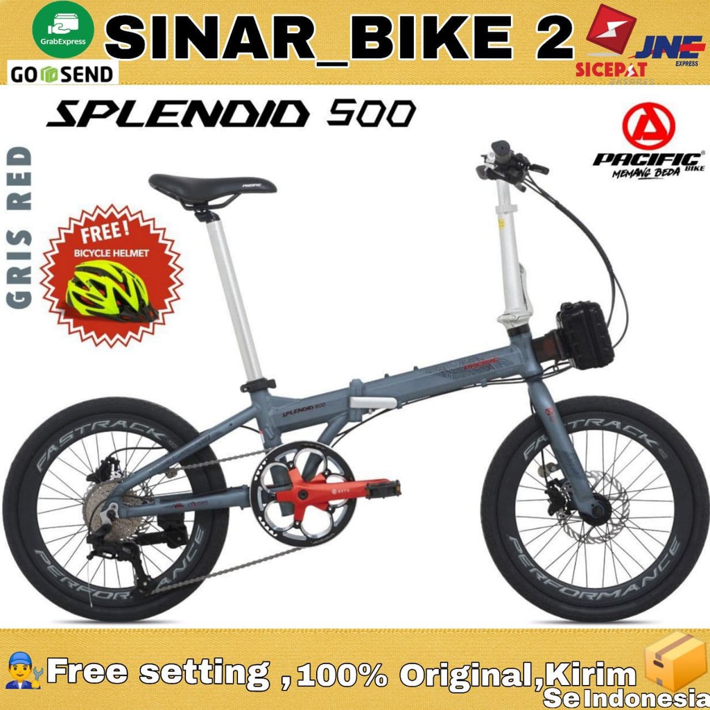 Sepeda Lipat 20Inch Pacific Splendid 500 Alloy 9 Speed Rem Hidrolik (Gosend/Grab)