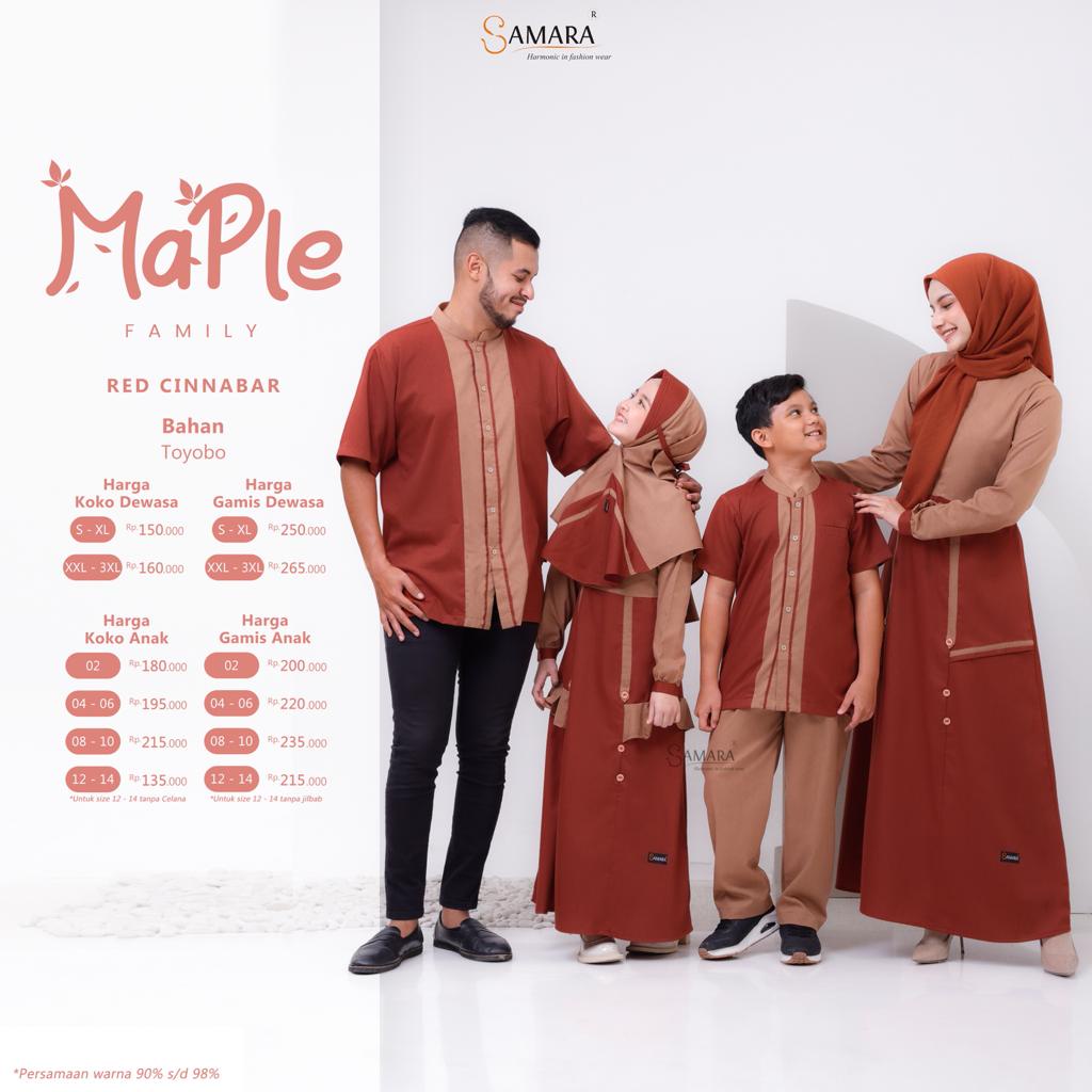 Baju Couple Keluarga Terbaru SAMARA MAPLE // SARIMBIT TERBARU By SAMARA
