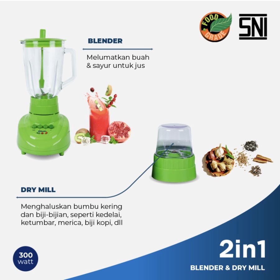 Blender Plastik 1,5 liter 2in1 - Miyako BL 151 gf