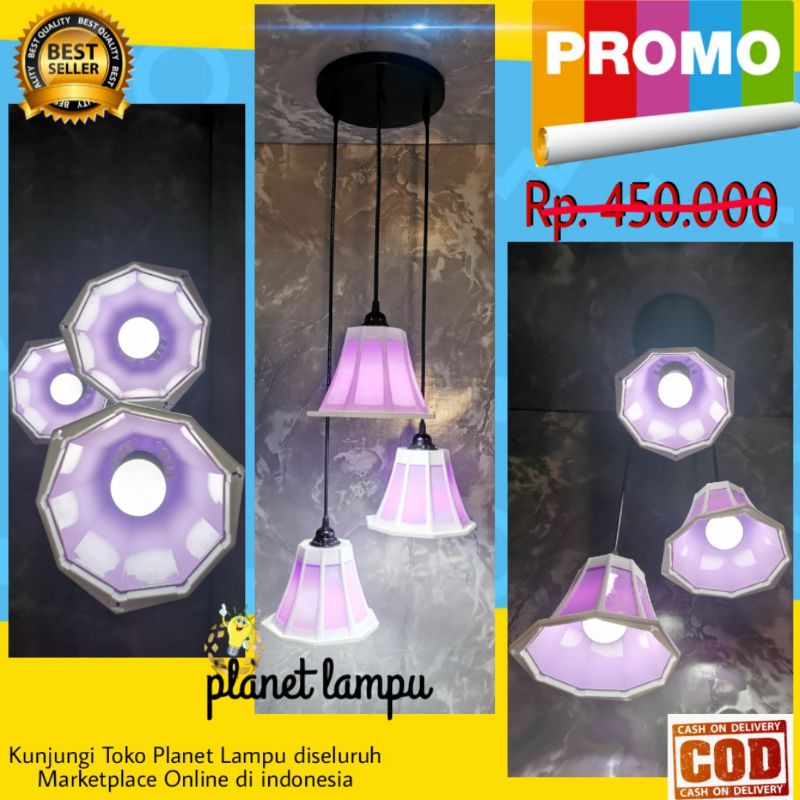 LAMPU GANTUNG MODERN PLAFON CAFE RUANG TAMU HIAS MINIMALIS KAMAR DEKORASI VINTAGE ATAP KAP LAMPU WAR