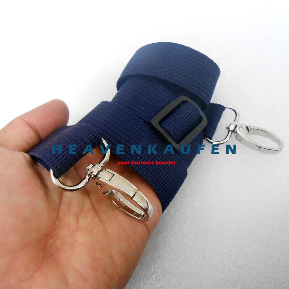 Strap Tas Pria / Tali Selempang Tas Pria Lebar 2,5 cm Biru Navy Dongker Kait Silver