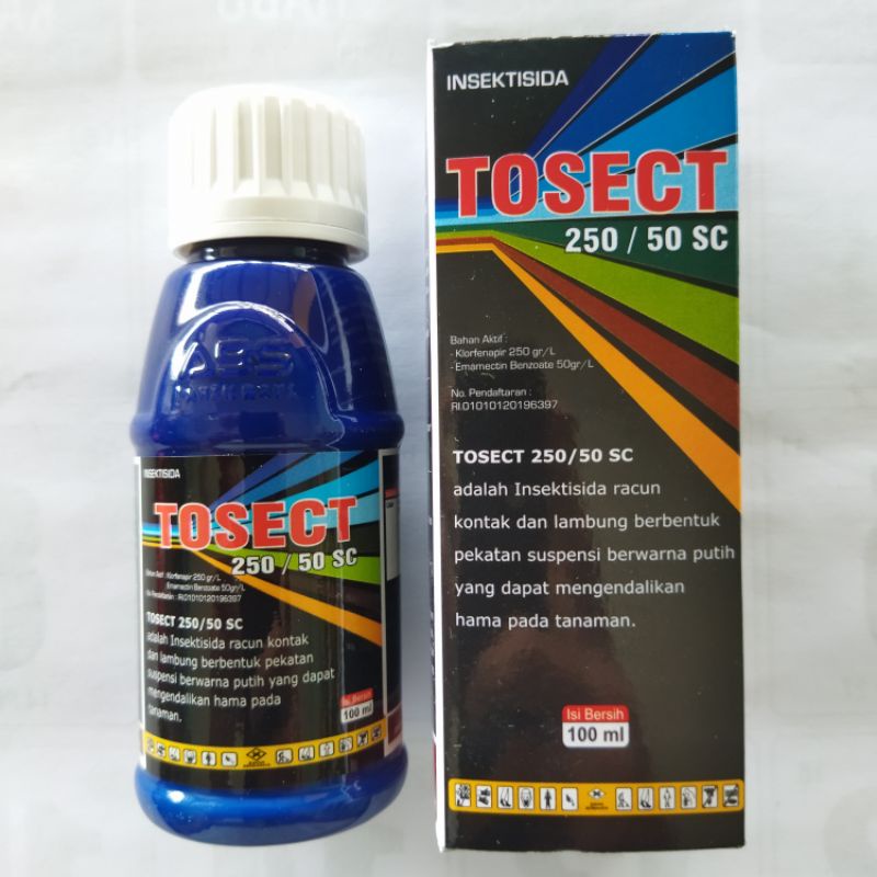 Insektisida TOSECT 250/50SC 100ml, obat racun pembasmi hama ulat,ulat krop,ulat buah