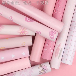  Stiker  Dinding  Wallpaper Warna  Pink  Model Anti air 