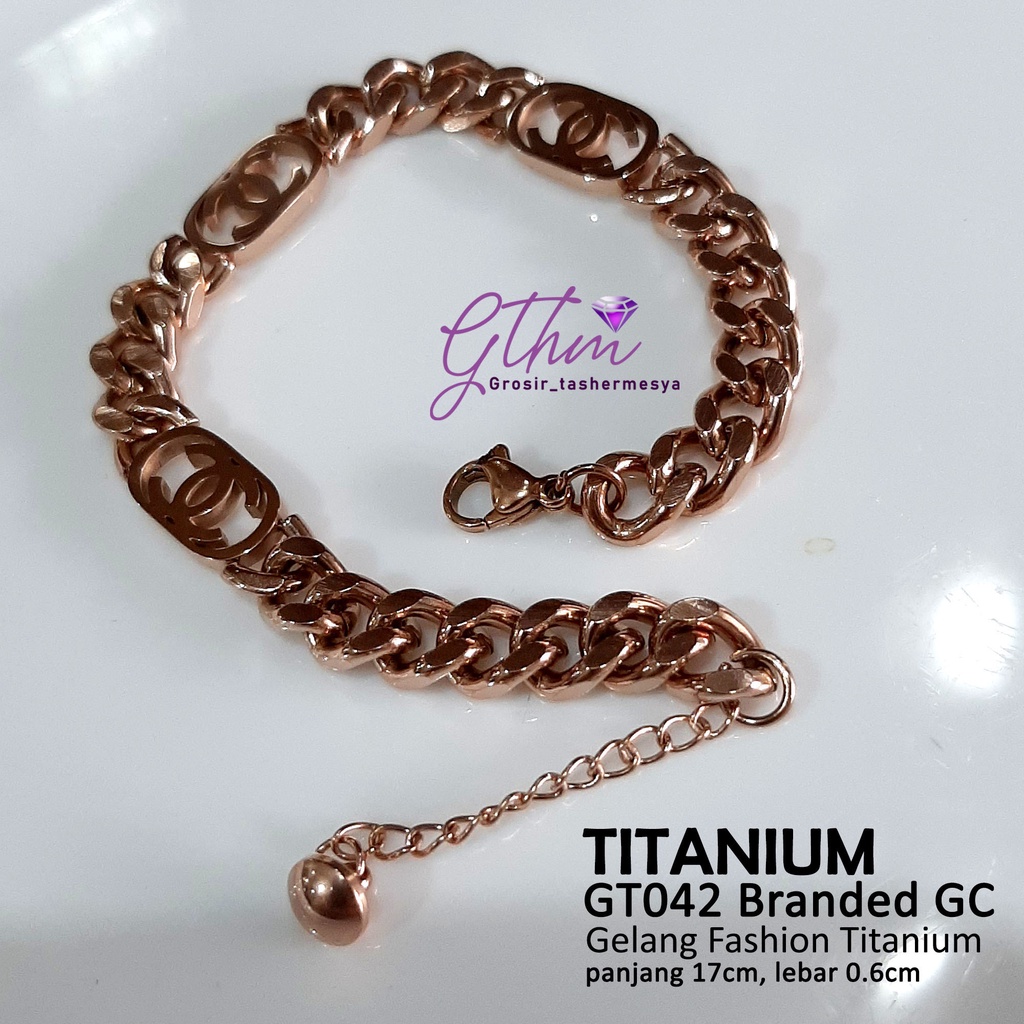 Gelang Wanita Korea Branded Titanium Rante Mewah Brancelet Import Premium GT042 gthm