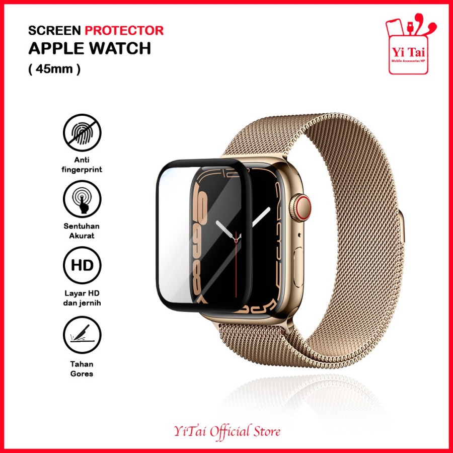 TEMPERED GLASS NANO 3D YI TAI FOR APPLE WATCH SERIES 7 41MM 45 MM PELINDUNG KAMERA - BD