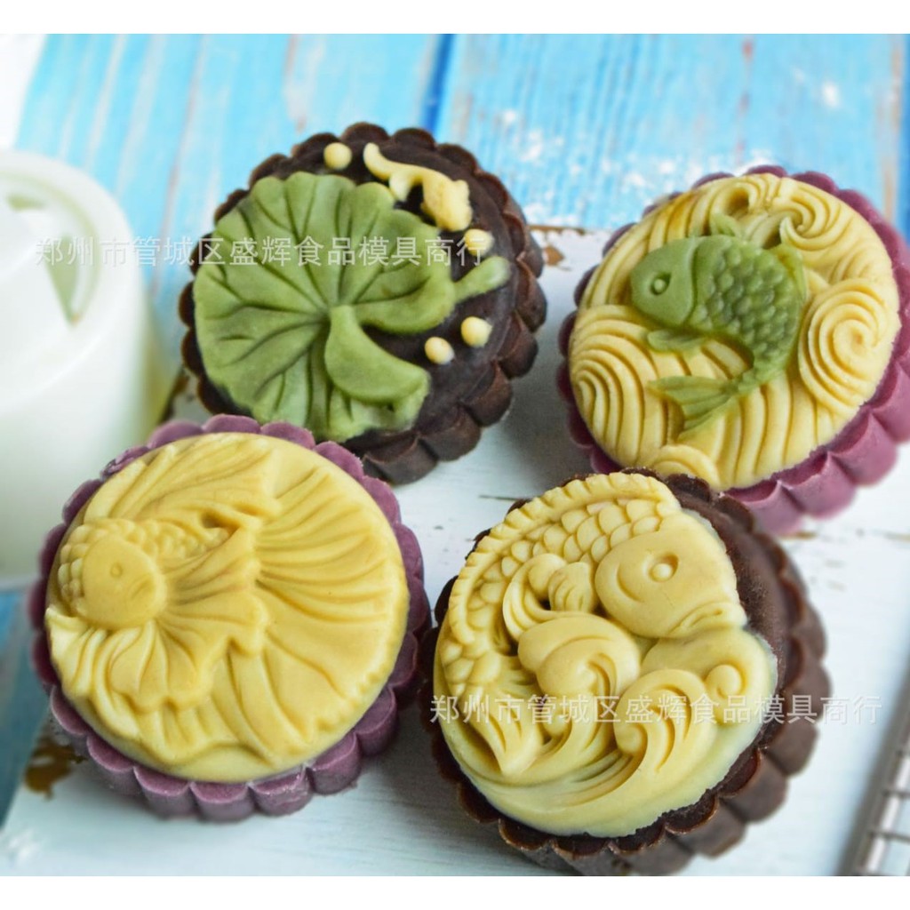 Cetakan Kue Bulan Mooncake Press Mold 50gr Cetakan Ikan Fish Type 014