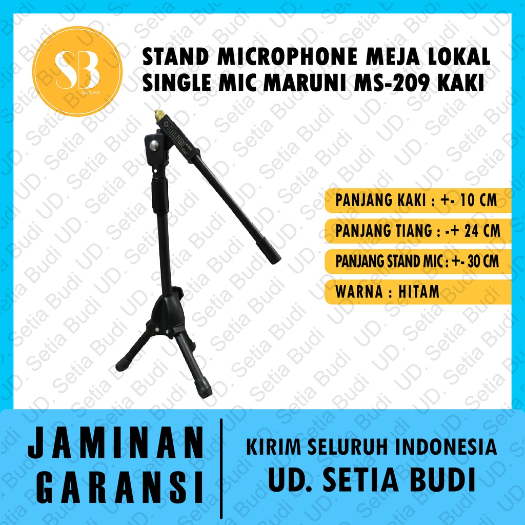 Stand Microphone Meja Lokal Single Mic Maruni MS-209 / MS 209 Kaki