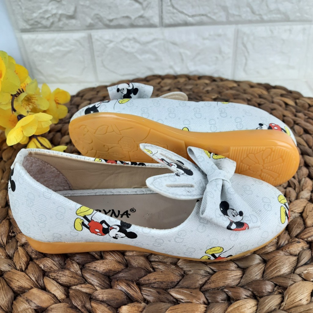 [TAMAN SEPATUKU] SEPATU TRENDY MURAH PESTA FLATSHOES LUCU  ANAK PEREMPUAN MICKEY 3 4 5 6 TAHUN IAX01