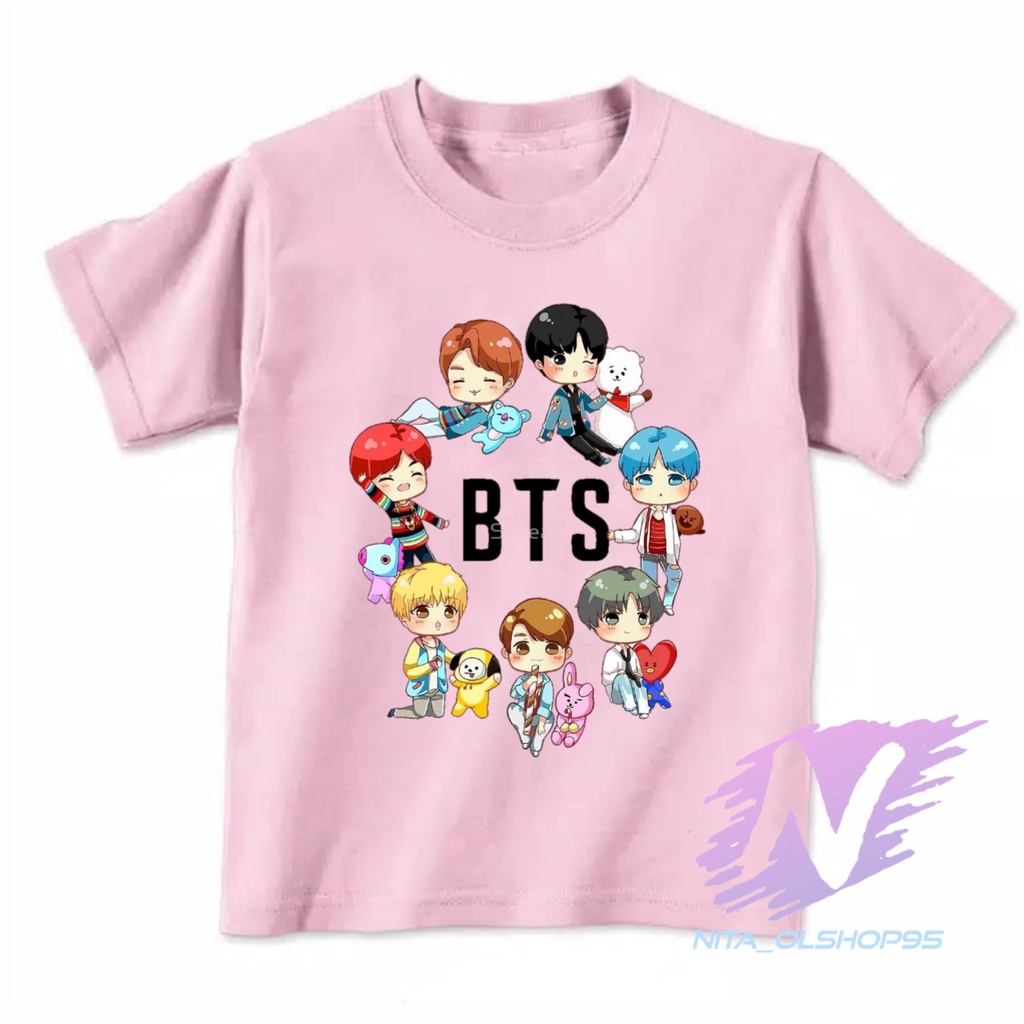 kaos anak bts kpop animasi kartun lucu