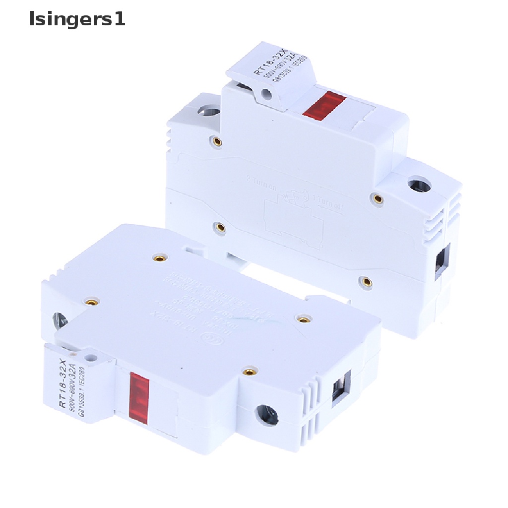(lsingers1) 2pcs holder Sekring din rail mount rt18-32x ac 380v 32a 1 pole 10x38mm