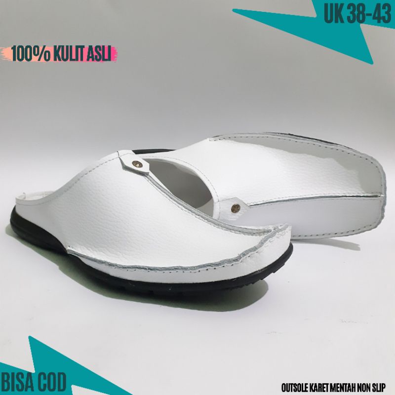 sandal sepatu pria selop bustong habib kulit asli berkualitas premium