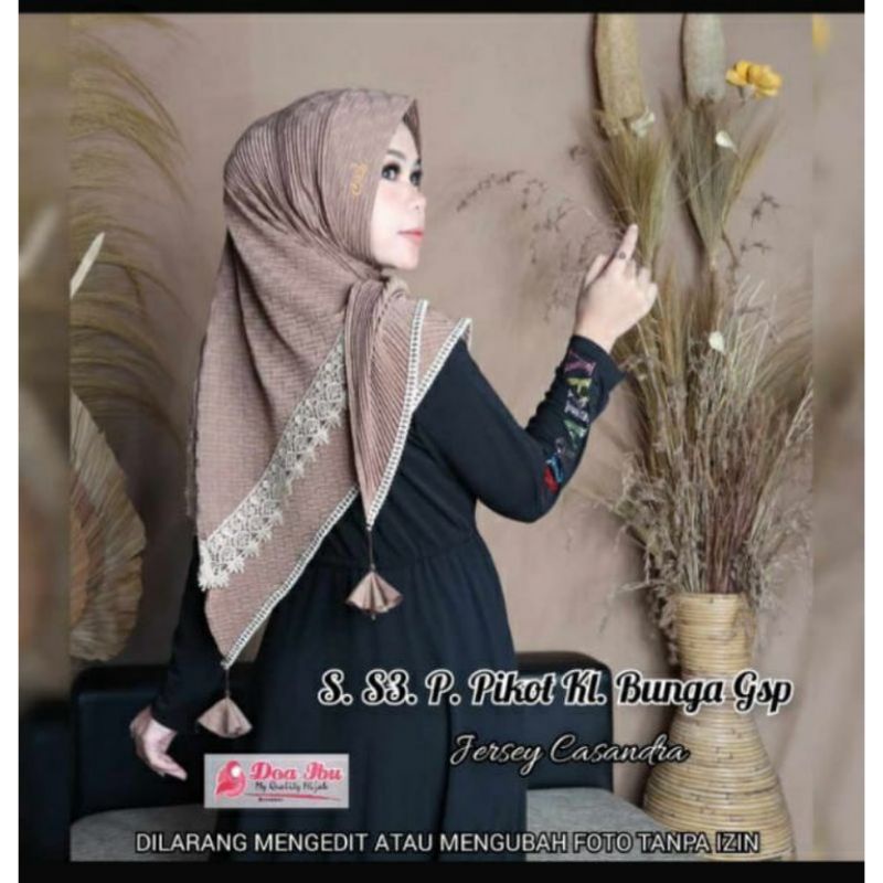 SailaHijab, JILBAB S3 PIKOT ORI DOA IBU RENDA BELAKANG PIKOT JERSEY CASANDRA
