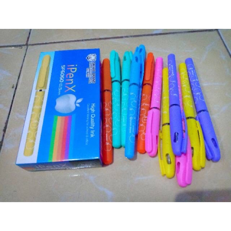 

1pak pen pulpen gel APEL isi 12pcs