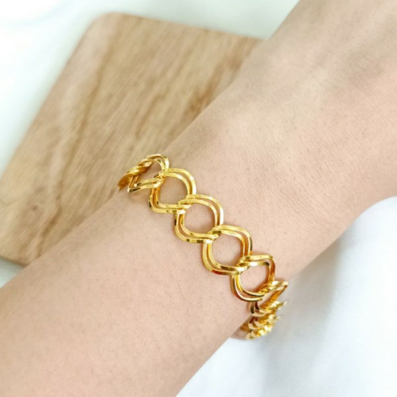 Gelang Italy bola Merica tipis Hadiah Istri pacar teman Gold Emas asli