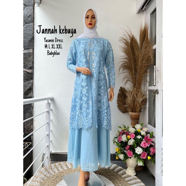 YASMIN DRESS//BAHAN TILLE BORDIR KOMBINASI CERUTY//By Jannah Kebaya