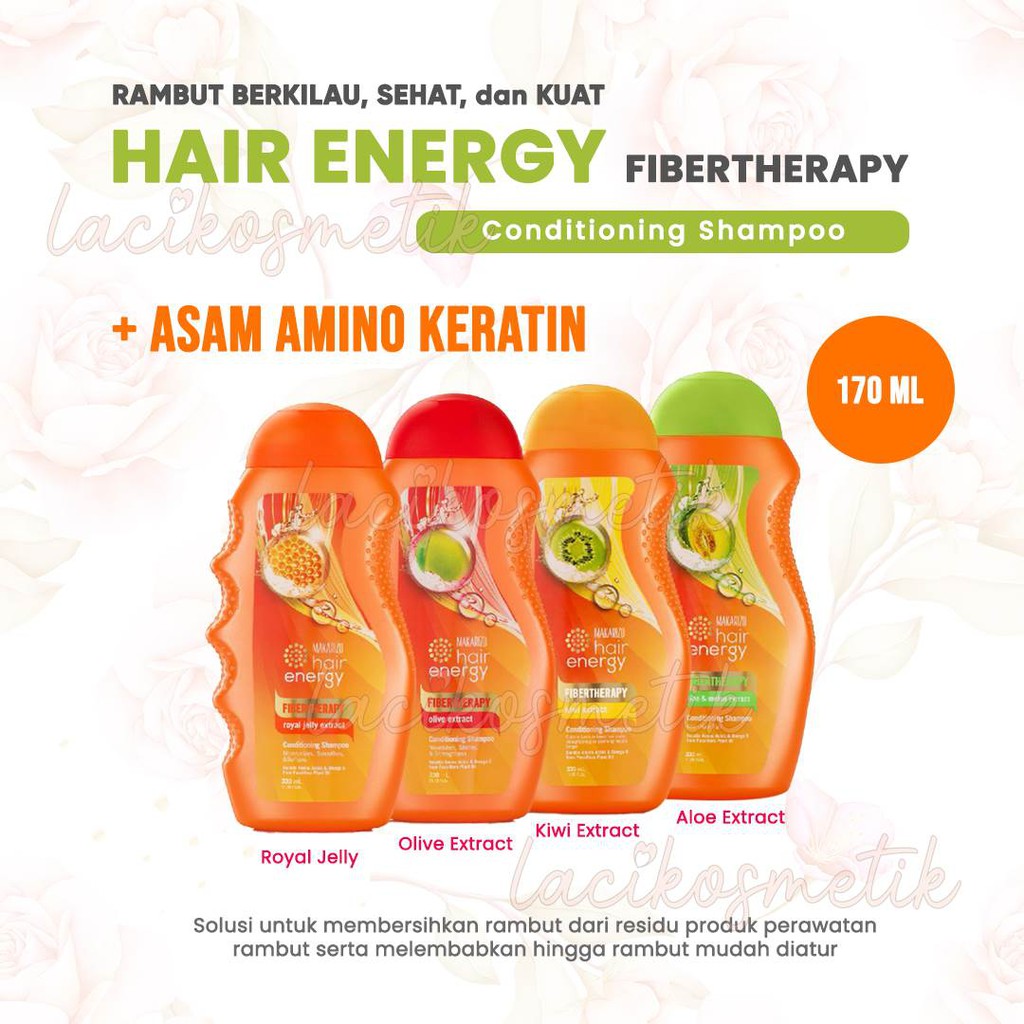 ✨LACIKOSME✨ MAKARIZO HAIR ENERGY FIBERTHERAPY CONDI SHAMPOO 170 330 ML SAMPO PEMBERSIH RAMBUT 2IN1