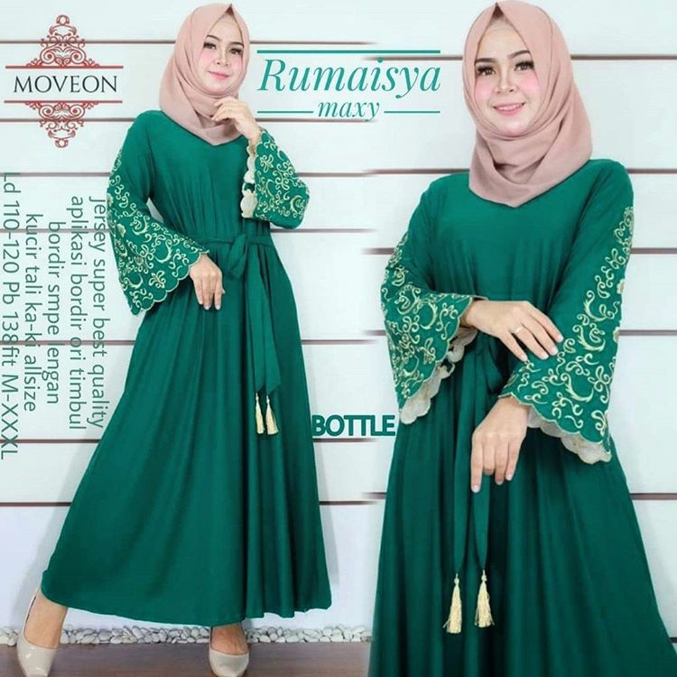 Rumaisya maxi dress bordir