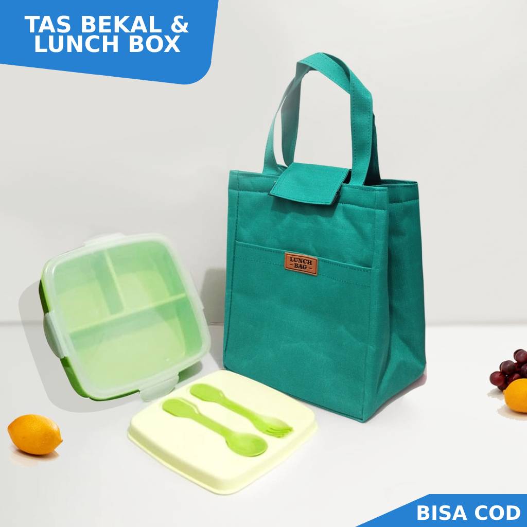Tas Tempat Makan 1 Set Lengkap Tas Bekal Wadah Bekal Makanan Orang Dewasa Anak Anak Murah