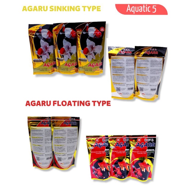 Makanan pellet ikan AGARU FLOATING TYPE, SINKING TYPE 100GR