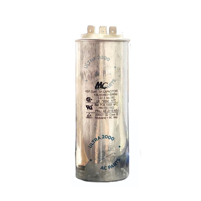 Capasitor 45uf + 1.5 MC / Kapasitor Ac Tembaga Sharp ,Sanyo, Aqua, Denpo, Panasonic, Polytron, DLL B