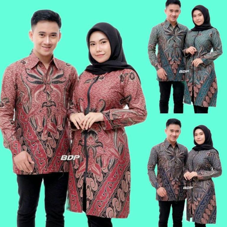 hp✰Buruan Beli➱ Batik Couple Seragam Baju Batik Kantor Guru Sekolah Kerja Pria Wanita Coupel Kemeja