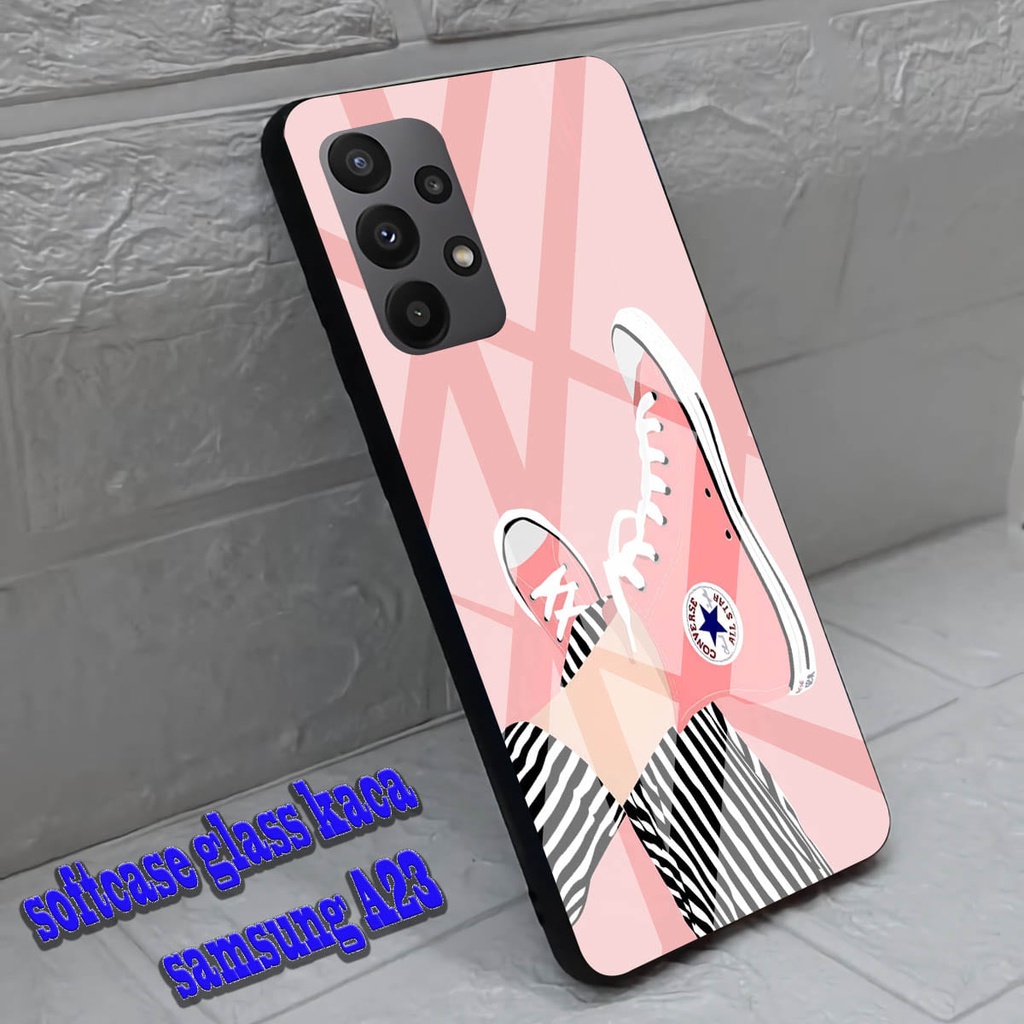 Softcase Glass Kaca SAMSUNG A23- Case Hp Pelindung Handphone SAMSUNG A23 [ A43]