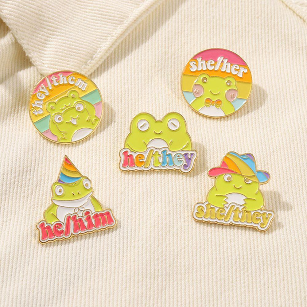 Solighter Kodok Enamel Pin Kartun Hewan Lucu Lencana Anak