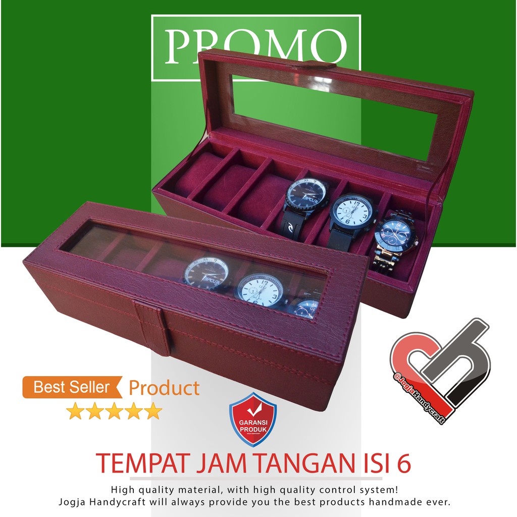 Box Tempat Jam Tangan Isi 6 – Kotak Penyimpanan Jam Kulit Elegan - Watch Box Organizer