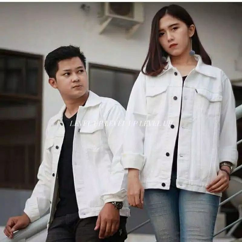 [ BAYAR DI TEMPAT / COD ] Jaket Jeans Couple Warna Pria Wanita | Jaket Pasangan Hitam Biru Abu M-XL