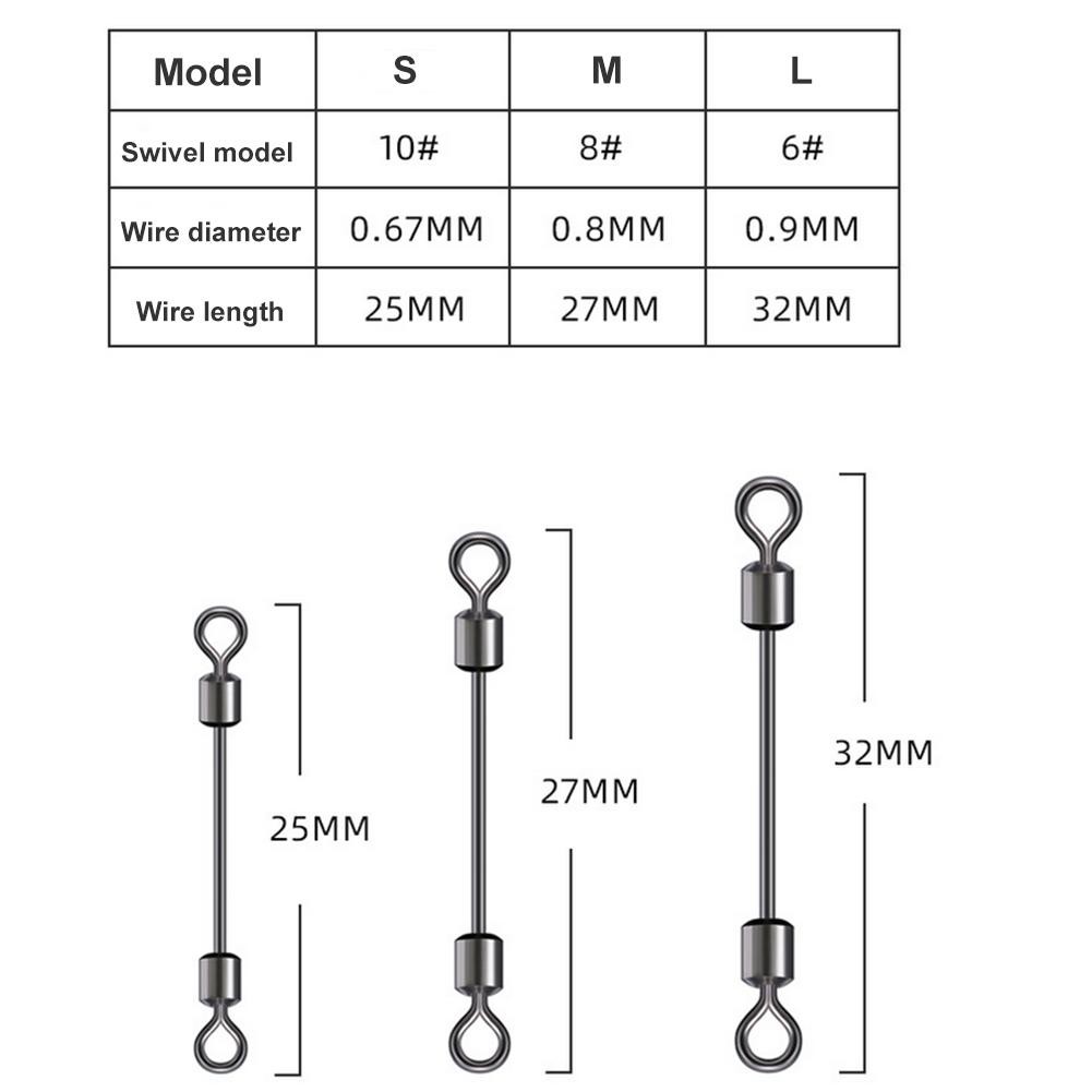MOJITO 10pcs Lead Sheet Seat Double Swivels Fishing Main Line Connectors Pin Ring