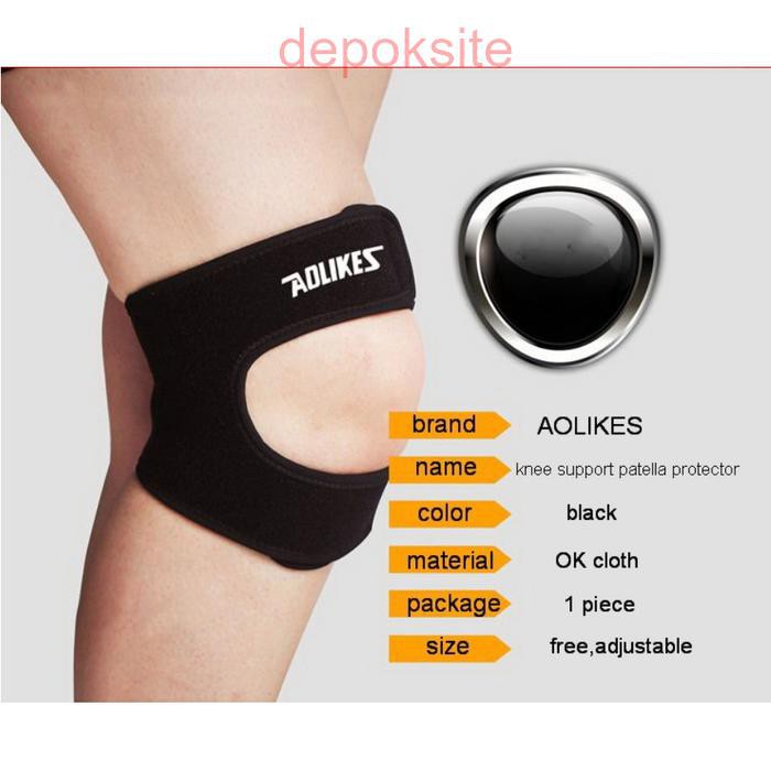 2 Pcs Aolikes 7929 Pelindung Lutut Knee Pad Patella Nyeri Lutut Bracer - Dua Buah- All Size