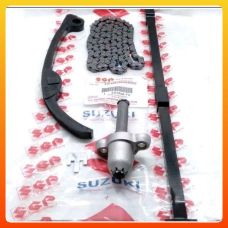 Rante keteng kamprat set + tonjokan keteng lifter lidah tensioner Suzuki Satria fu